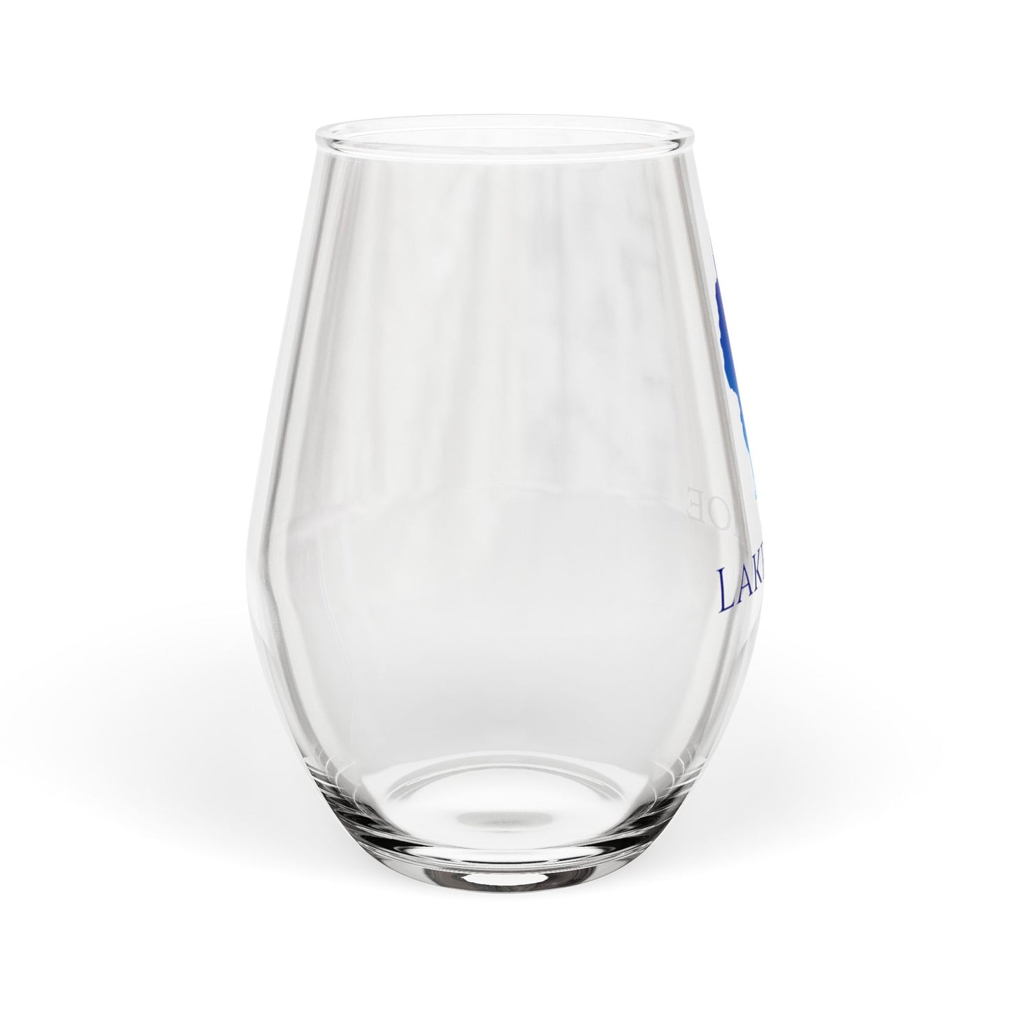 Lake Tahoe, CA Stemless Wine Glass-Blue Gradient