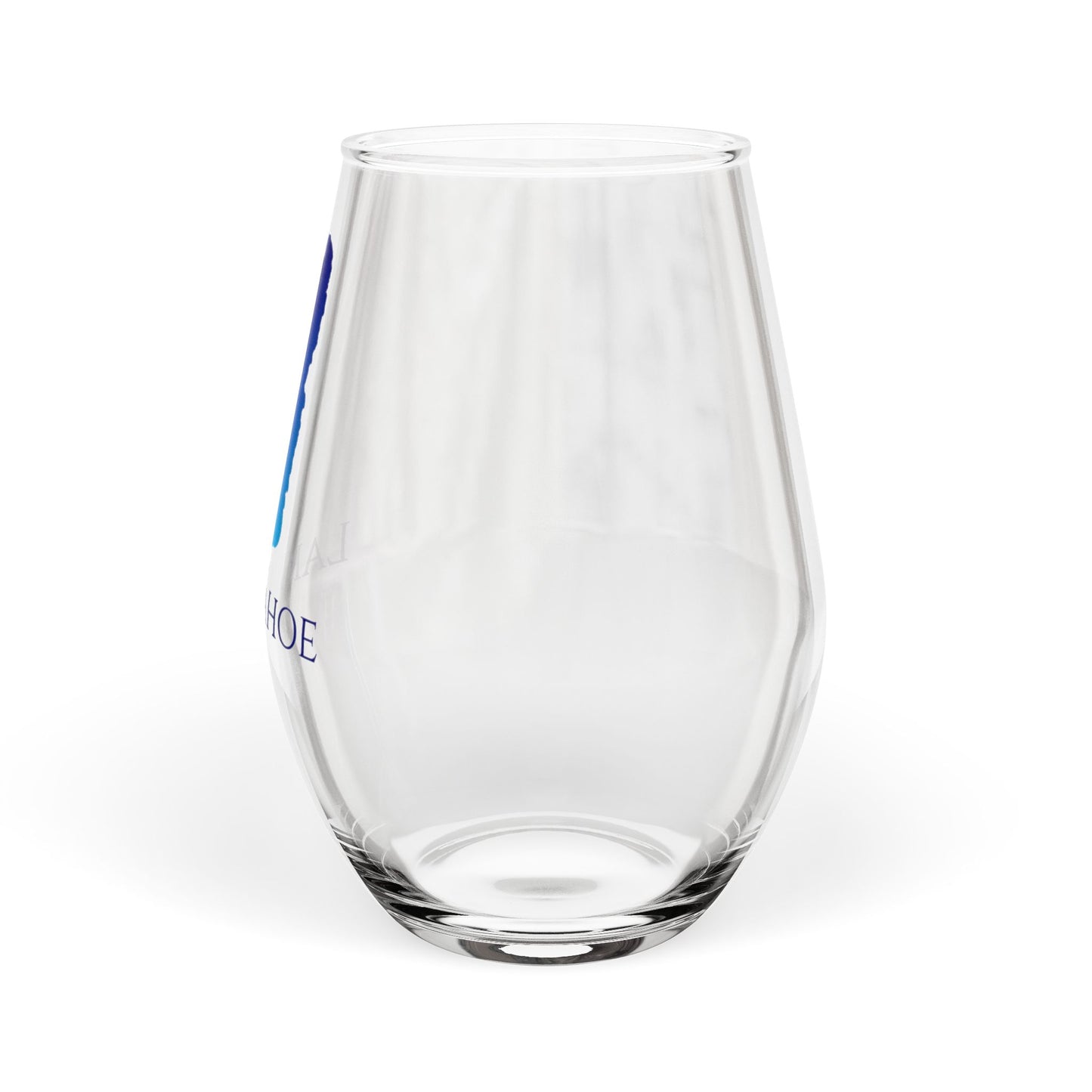 Lake Tahoe, CA Stemless Wine Glass-Blue Gradient