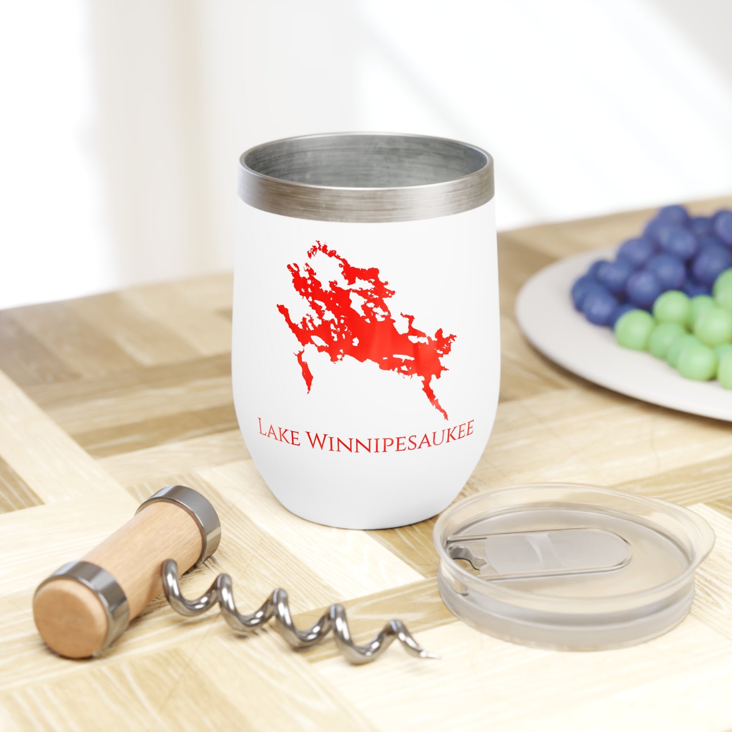 Lake Winnipesaukee, NH Wine Tumbler-Red