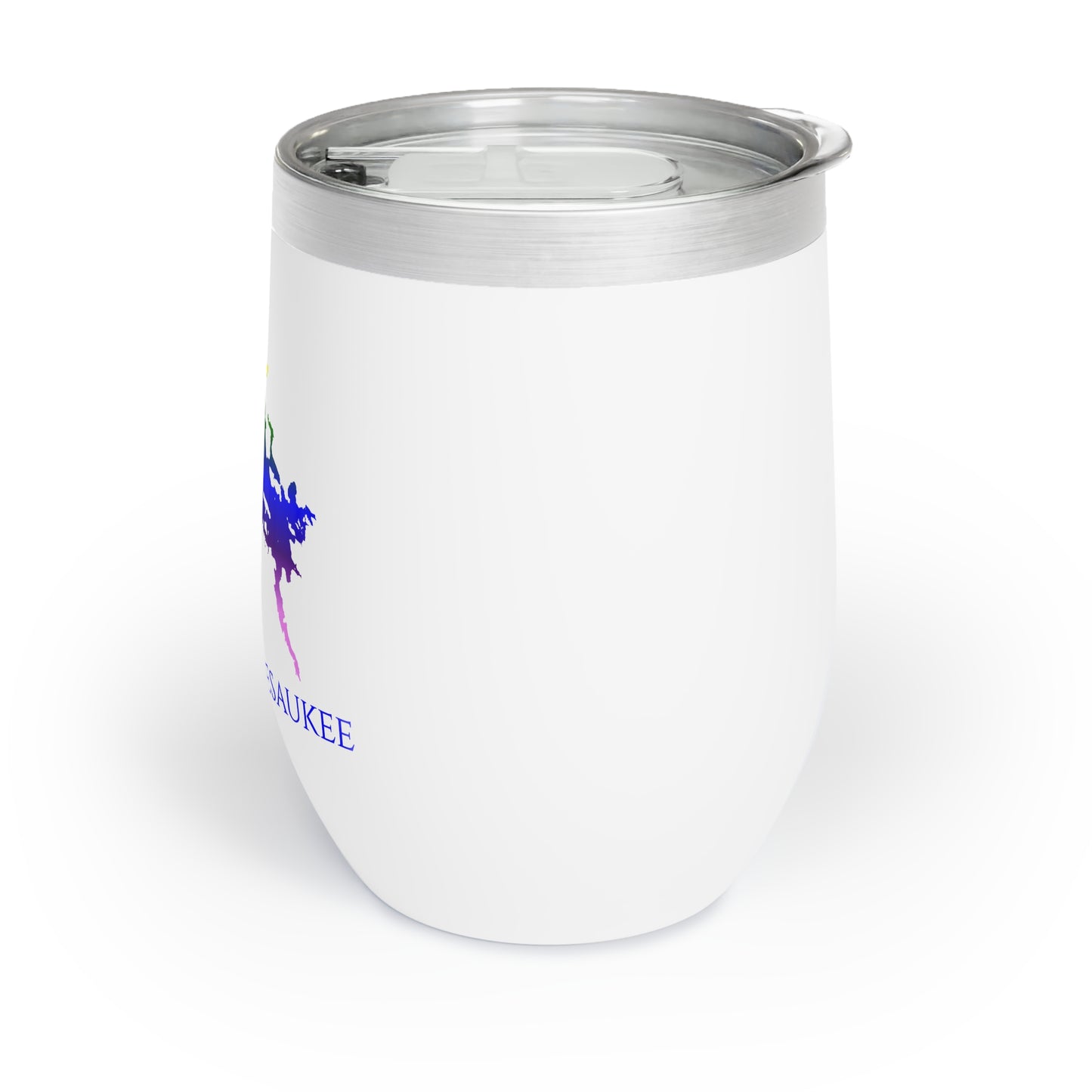 Lake Winnipesaukee, NH Wine Tumbler-Rainbow