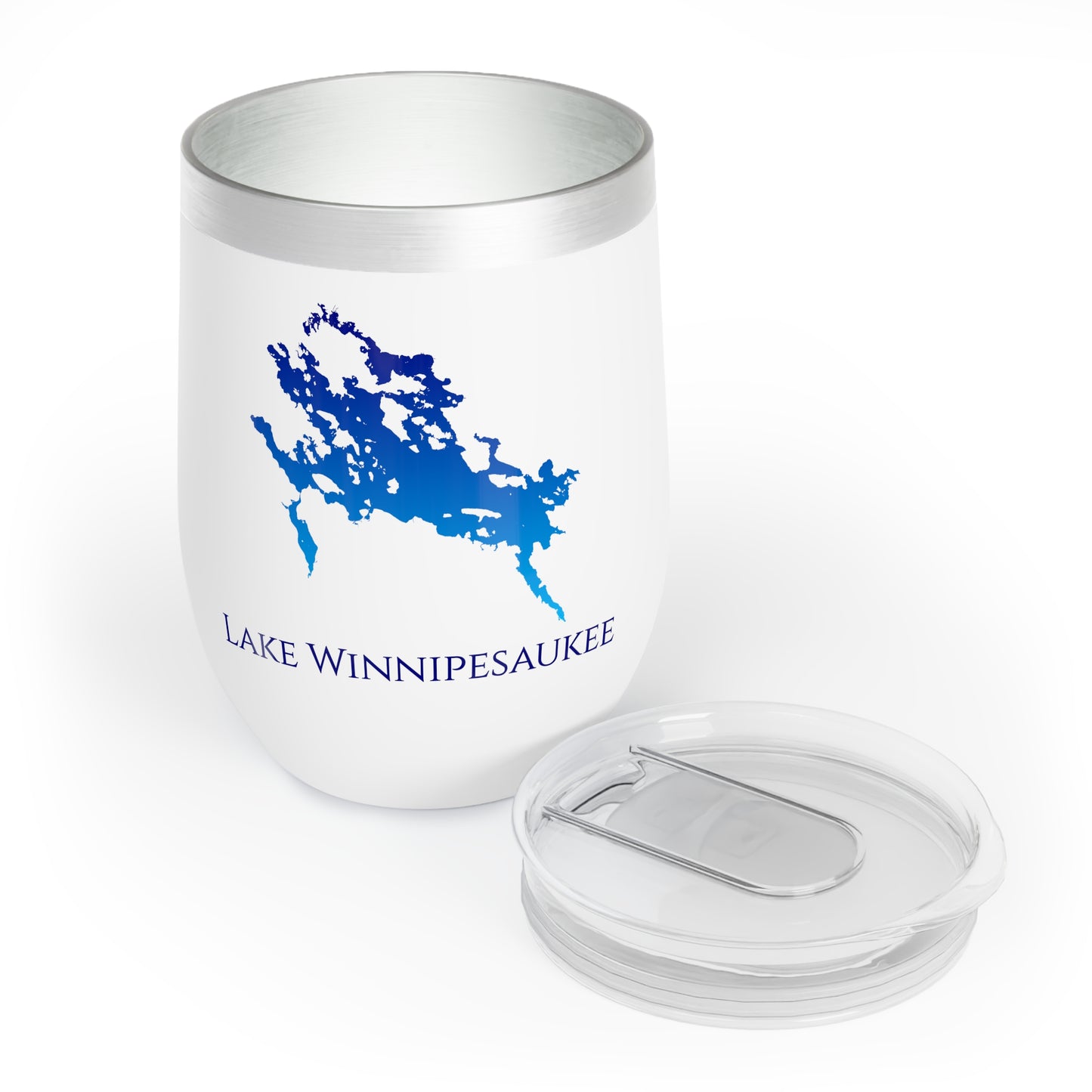 Lake Winnipesaukee, NH Wine Tumbler-Blue Gradient