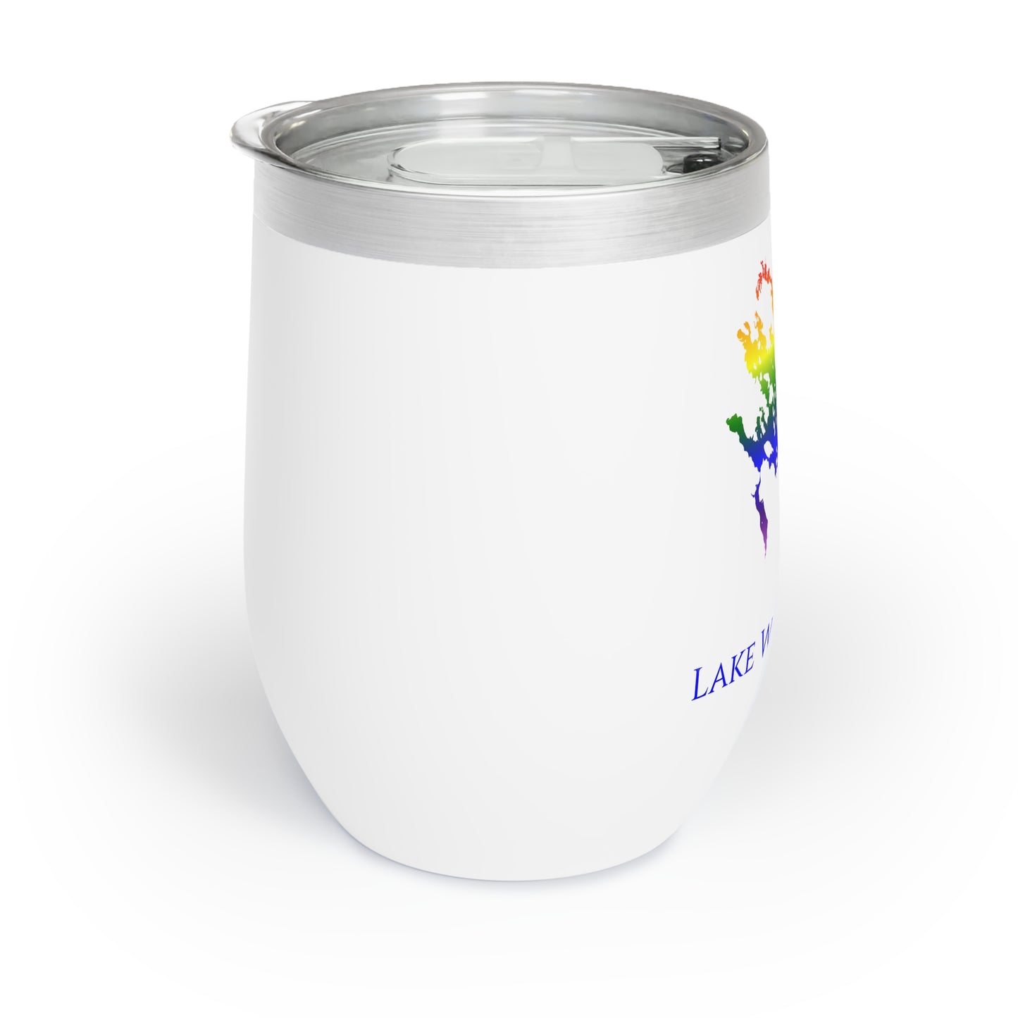 Lake Winnipesaukee, NH Wine Tumbler-Rainbow