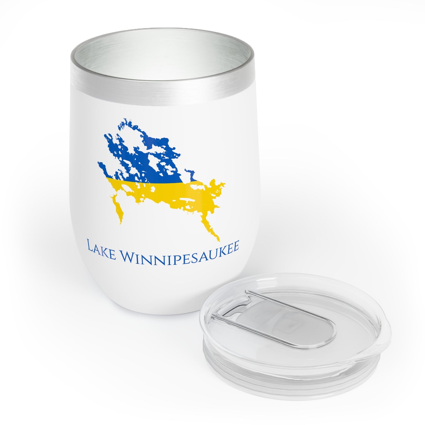 Lake Winnipesaukee, NH Wine Tumbler-Ukraine Flag Colors