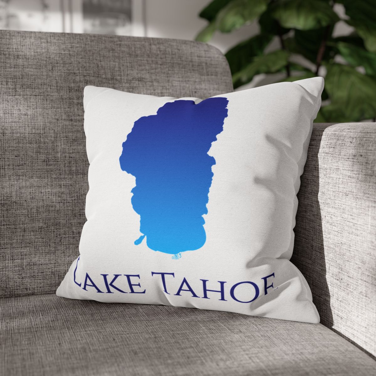 Lake Tahoe Square Pillow Case-Blue Gradient – couch pillow