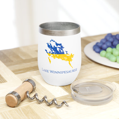 Lake Winnipesaukee, NH Wine Tumbler-Ukraine Flag Colors