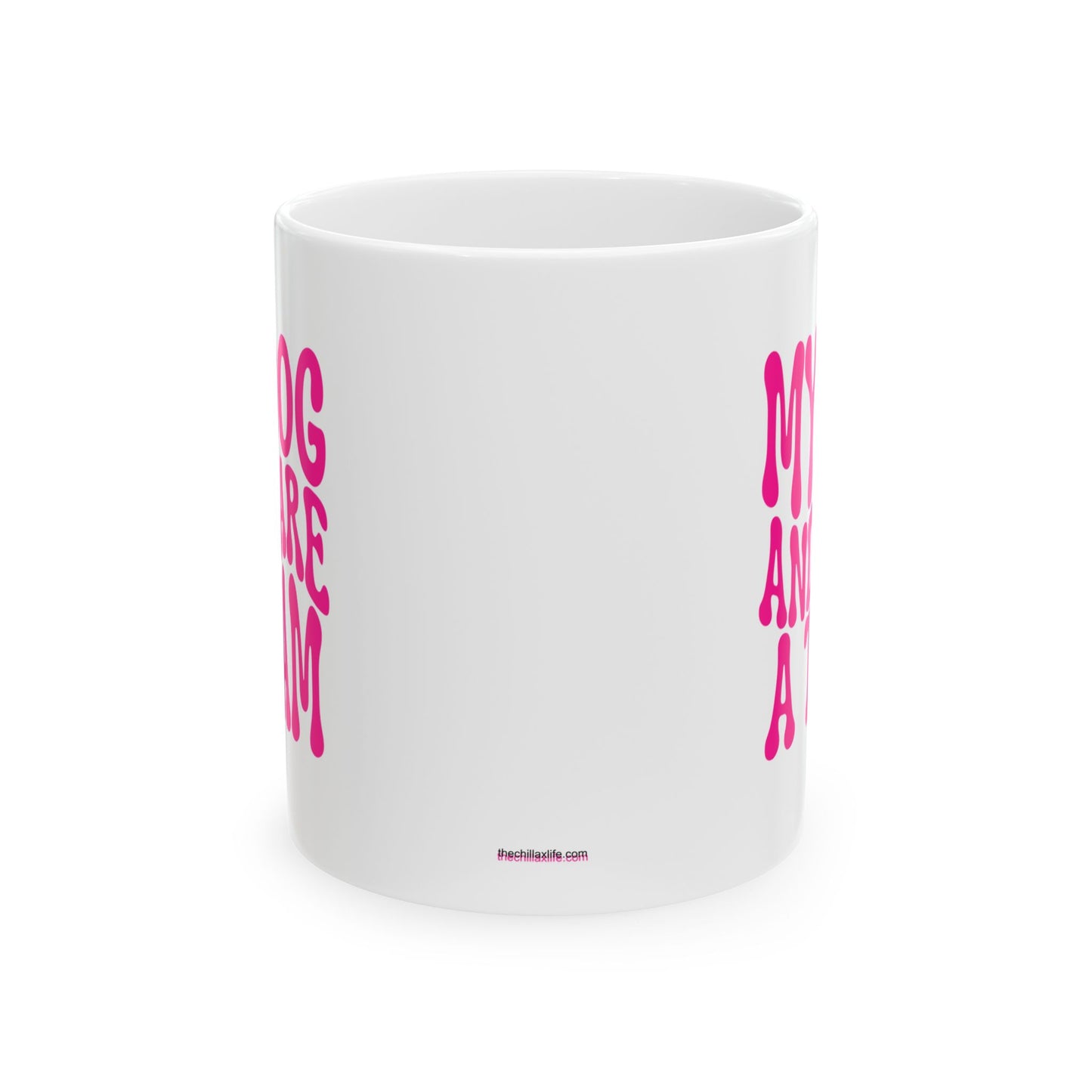 MY DOG AND I ARE  A TEAM Coffee Mug – Funny Gift for Family and Coworkers, Dark Pink, Ceramic, 11 oz