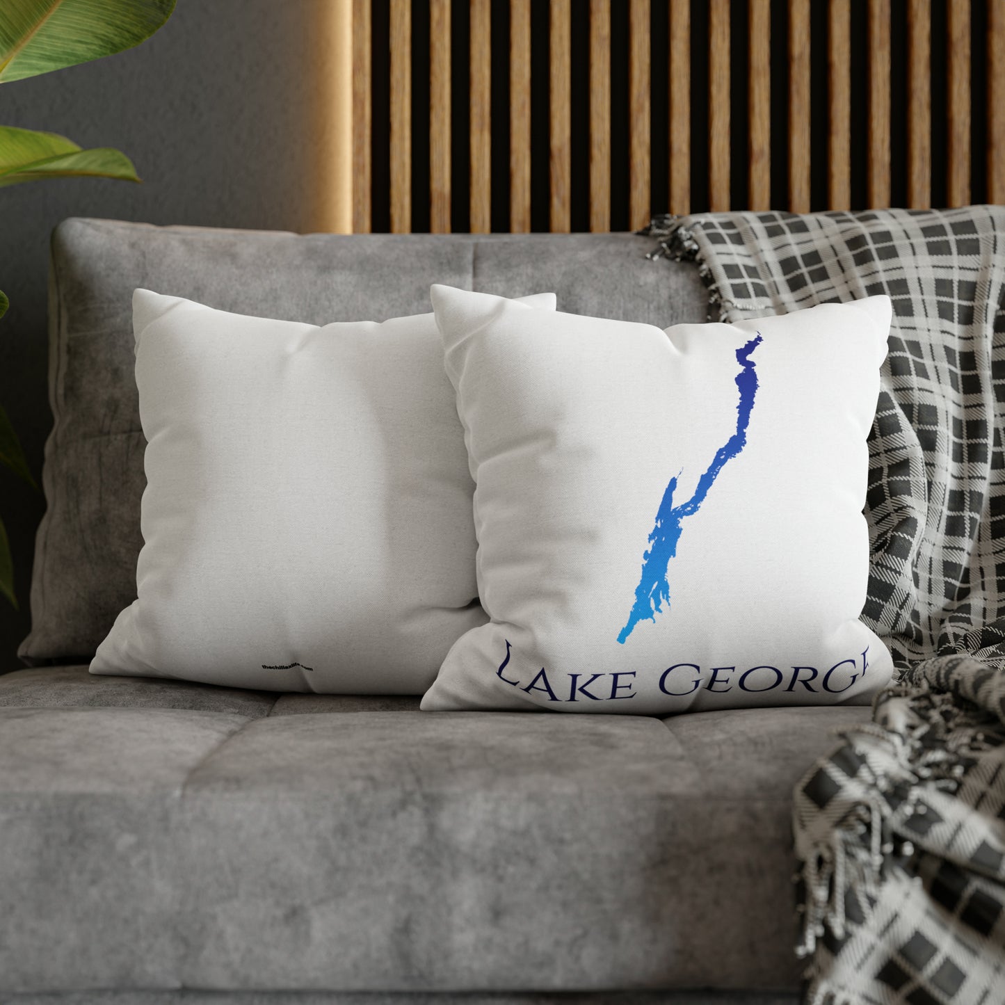 Lake George Square Pillow Case-Blue Gradient