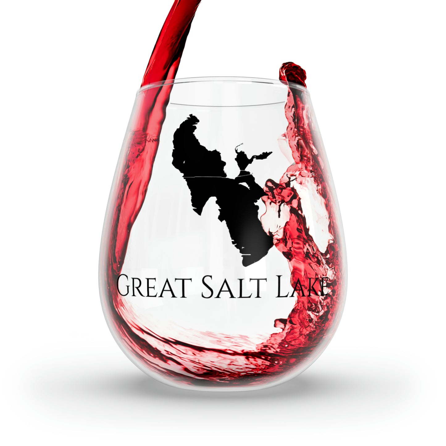 Great Salt Lake, NV Stemless Wine Glass