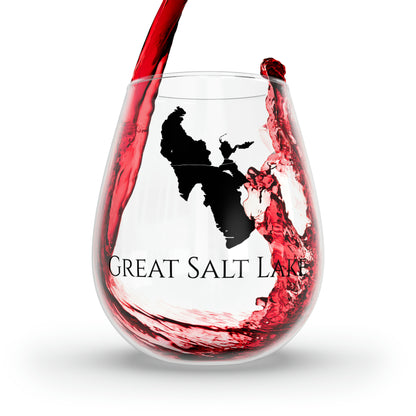 Great Salt Lake, NV Stemless Wine Glass