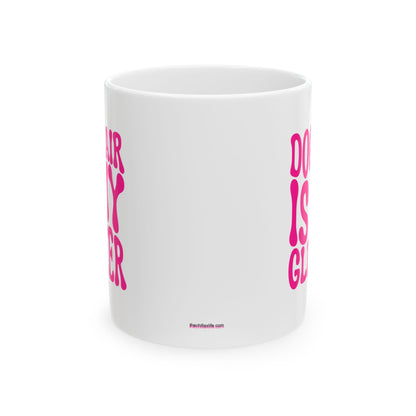 DOG HAIR IS MY GLITTER Coffee Mug – Funny Gift for Family and Coworkers, Dark Pink, Ceramic, 11 oz