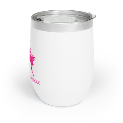 Lake Winnipesaukee, NH Wine Tumbler-Dark Pink