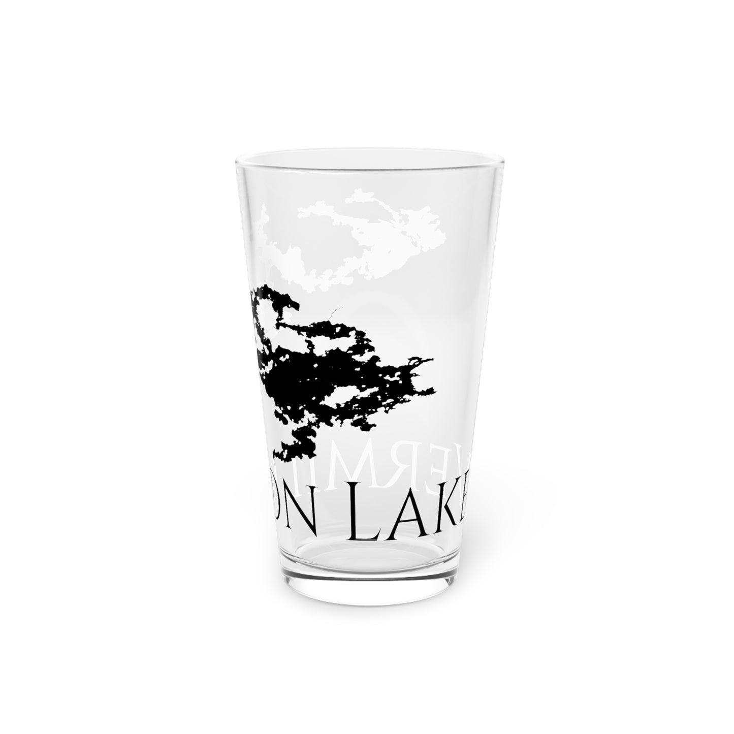 Vermilion Lake Pint Glass, Wraparound logo, 16oz Back View