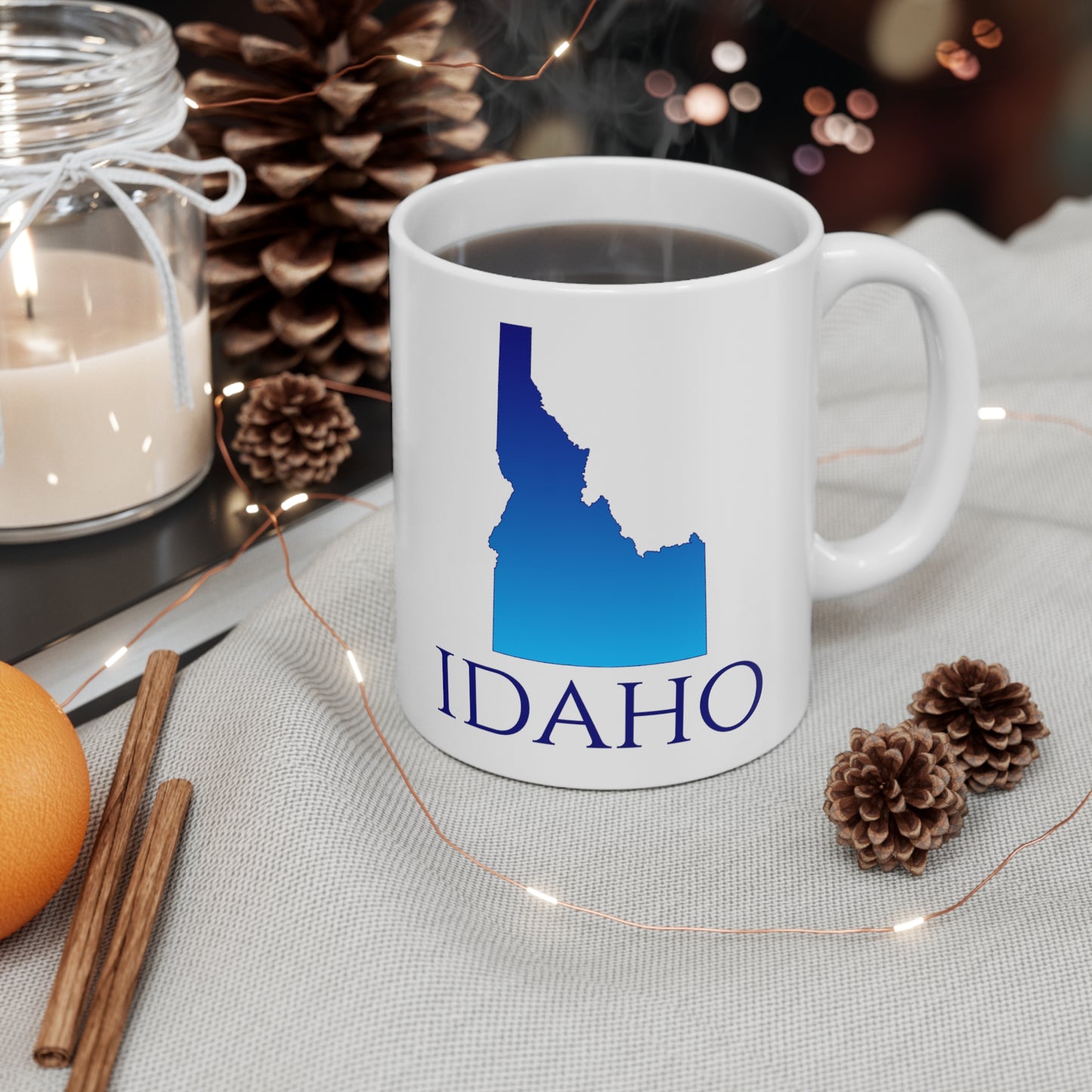 Idaho Ceramic Mug, Blue Gradient 11oz