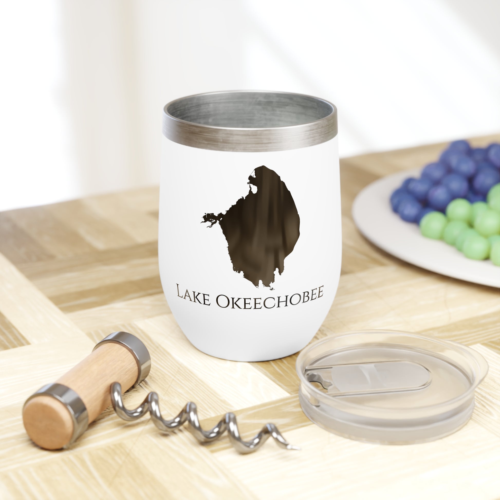 Lake Okeechobee, FL Wine Tumbler Cutting Board View