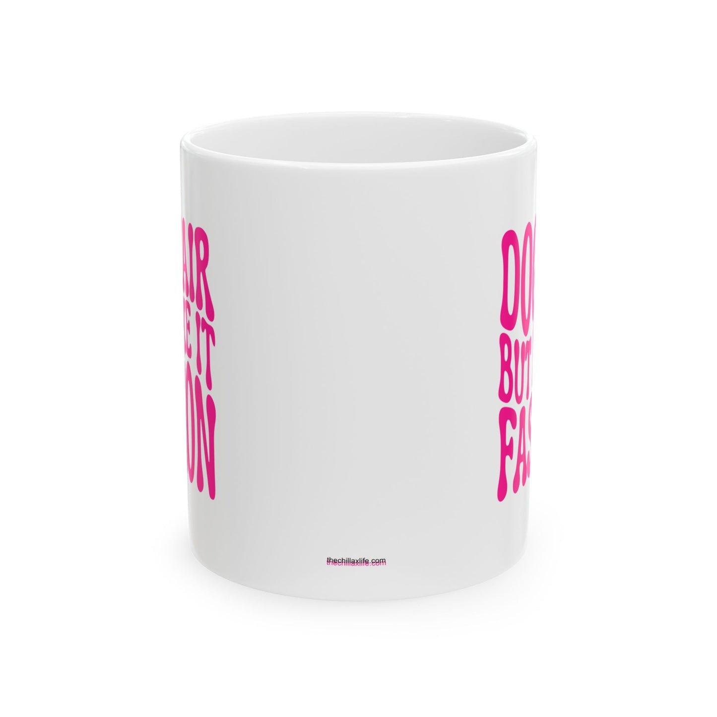 DOG HAIR BUT MAKE IT FASHION Coffee Mug – Funny Gift for Family and Coworkers, Dark Pink, Ceramic, 11 oz