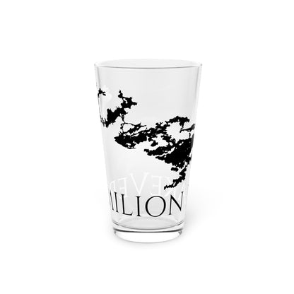 Vermilion Lake Pint Glass, Wraparound logo, 16oz Front View