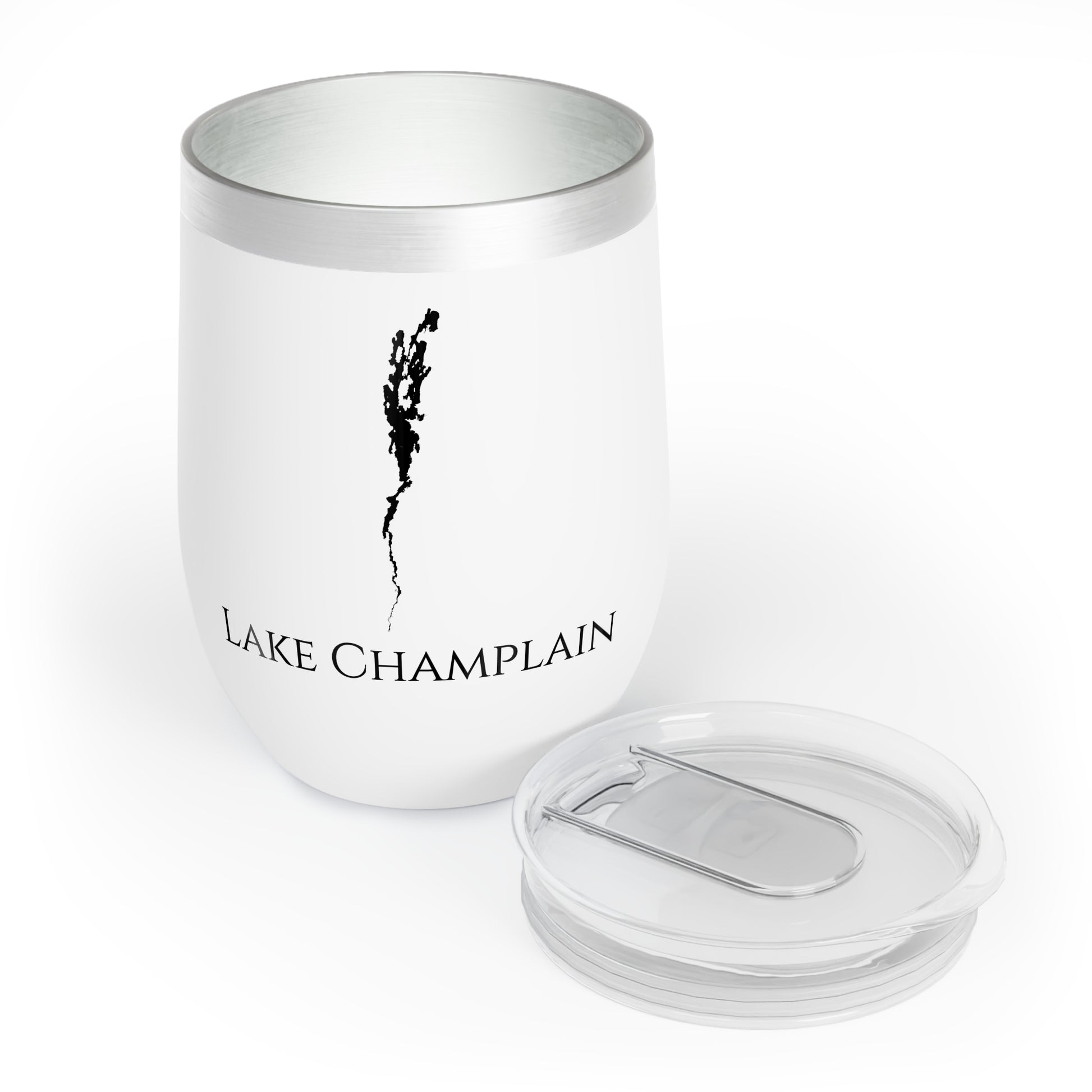 Lake Champlain, VT Wine Tumbler Lid Off View