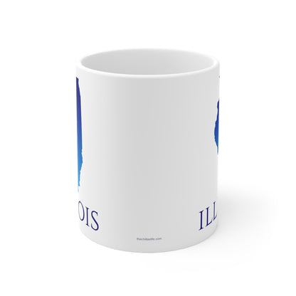 Illinois Ceramic Mug, Blue Gradient 11oz