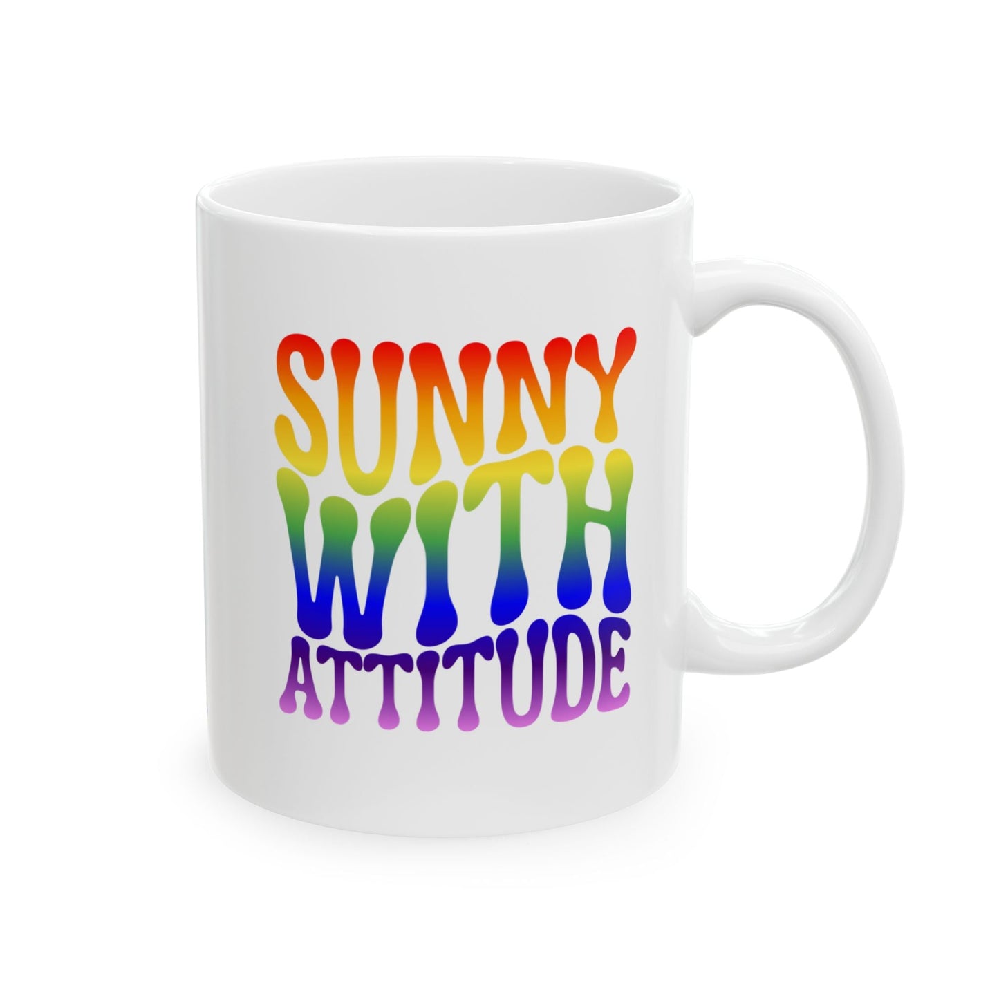 SUNNY WITH ATTITUDE Coffee Mug – Funny Gift for Family and Coworkers,  Ceramic, 11 oz