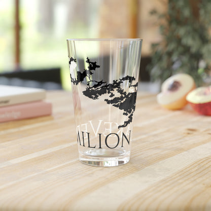 Vermilion Lake Pint Glass, Wraparound logo, 16oz Cocktail View