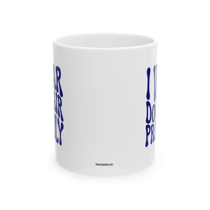 I WEAR DOG HAIR PROUDLY Coffee Mug – Funny Gift for Family and Coworkers, Navy, Ceramic, 11 oz