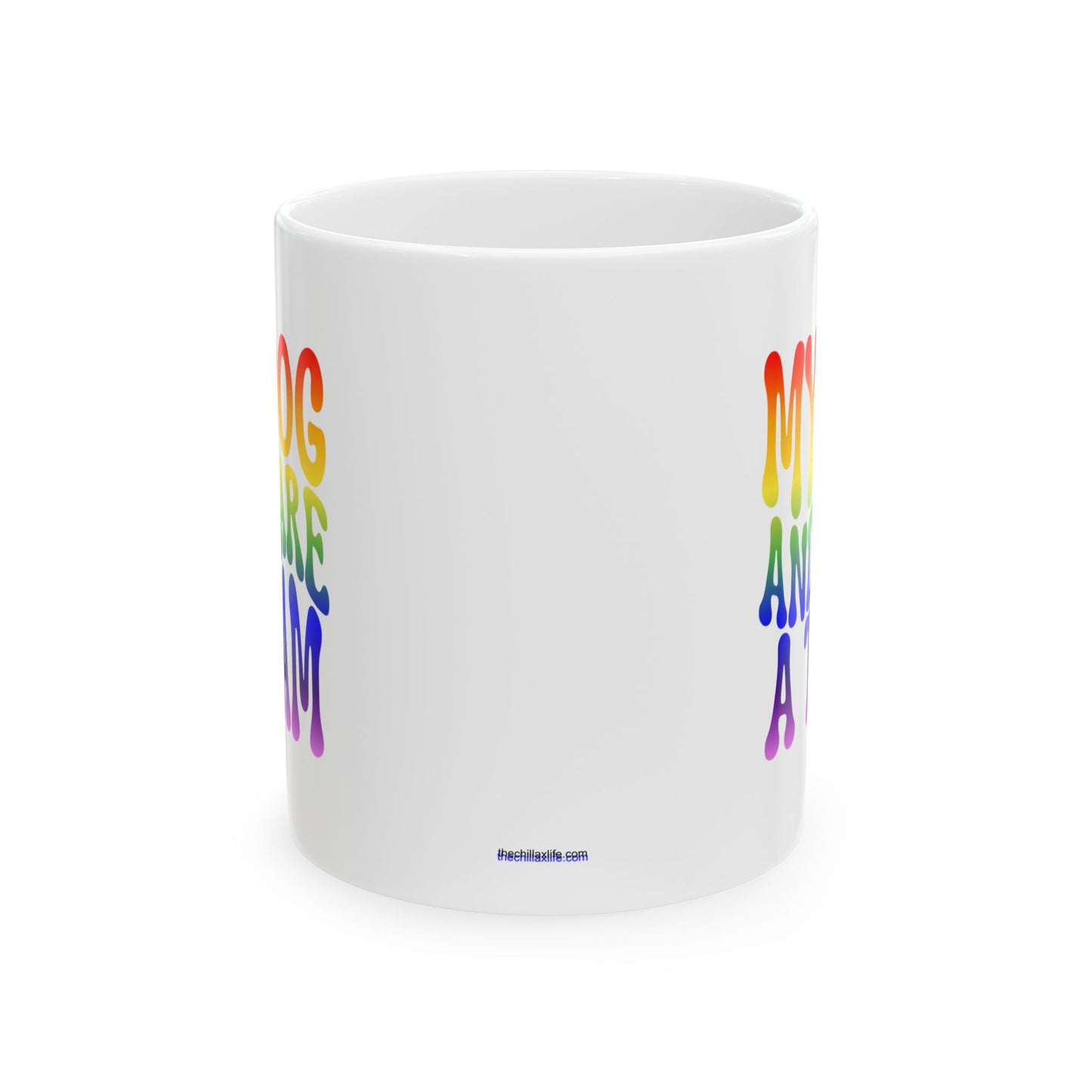 MY DOG AND I ARE  A TEAM Coffee Mug – Funny Gift for Family and Coworkers, Rainbow, Ceramic, 11 oz