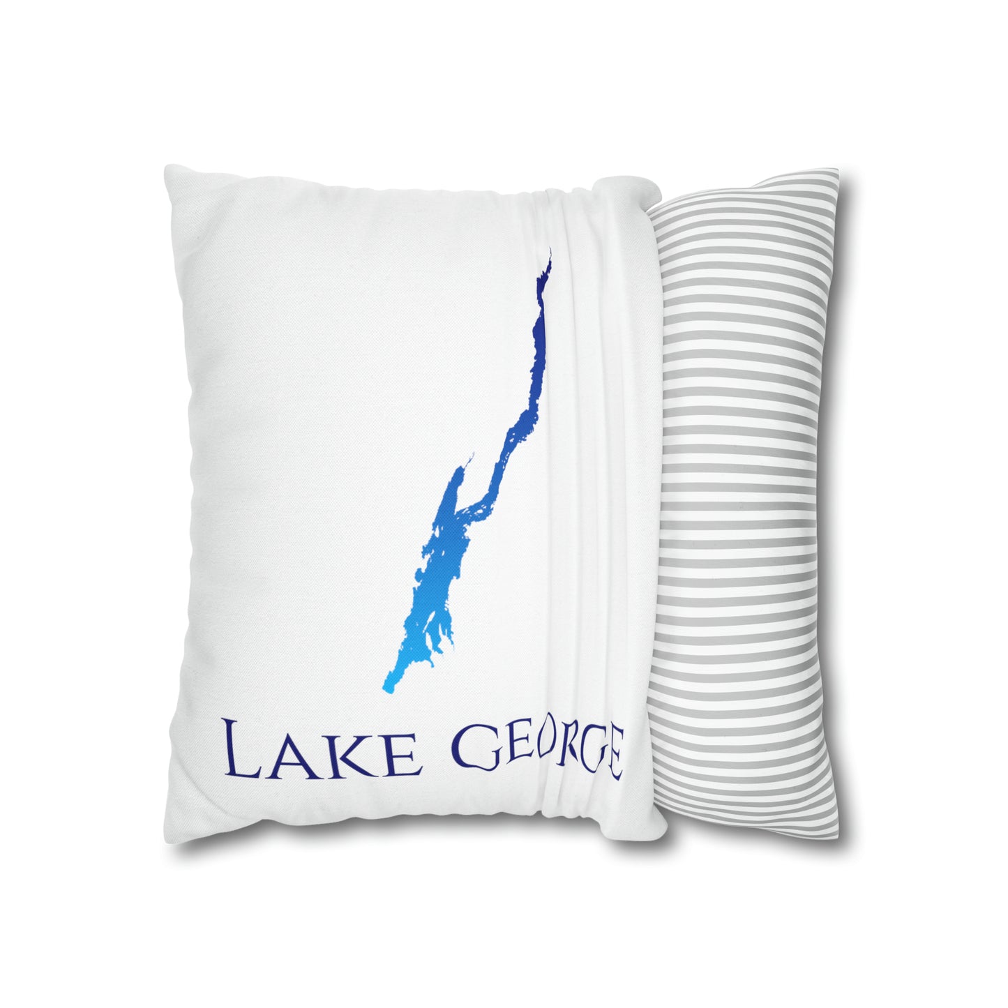 Lake George Square Pillow Case-Blue Gradient