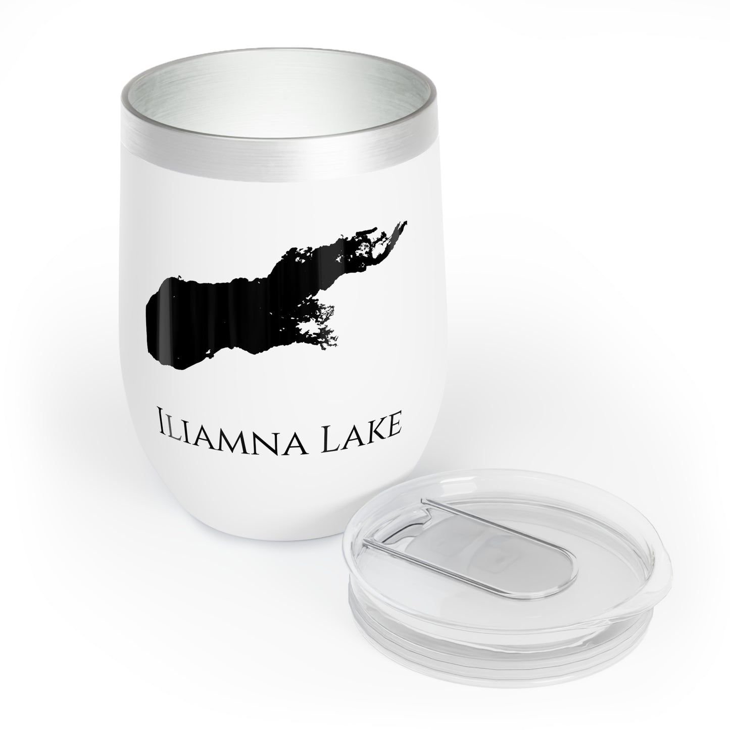 Iliamna Lake, AK Wine Tumbler Lid Off View