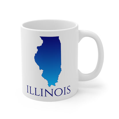 Illinois Ceramic Mug, Blue Gradient 11oz