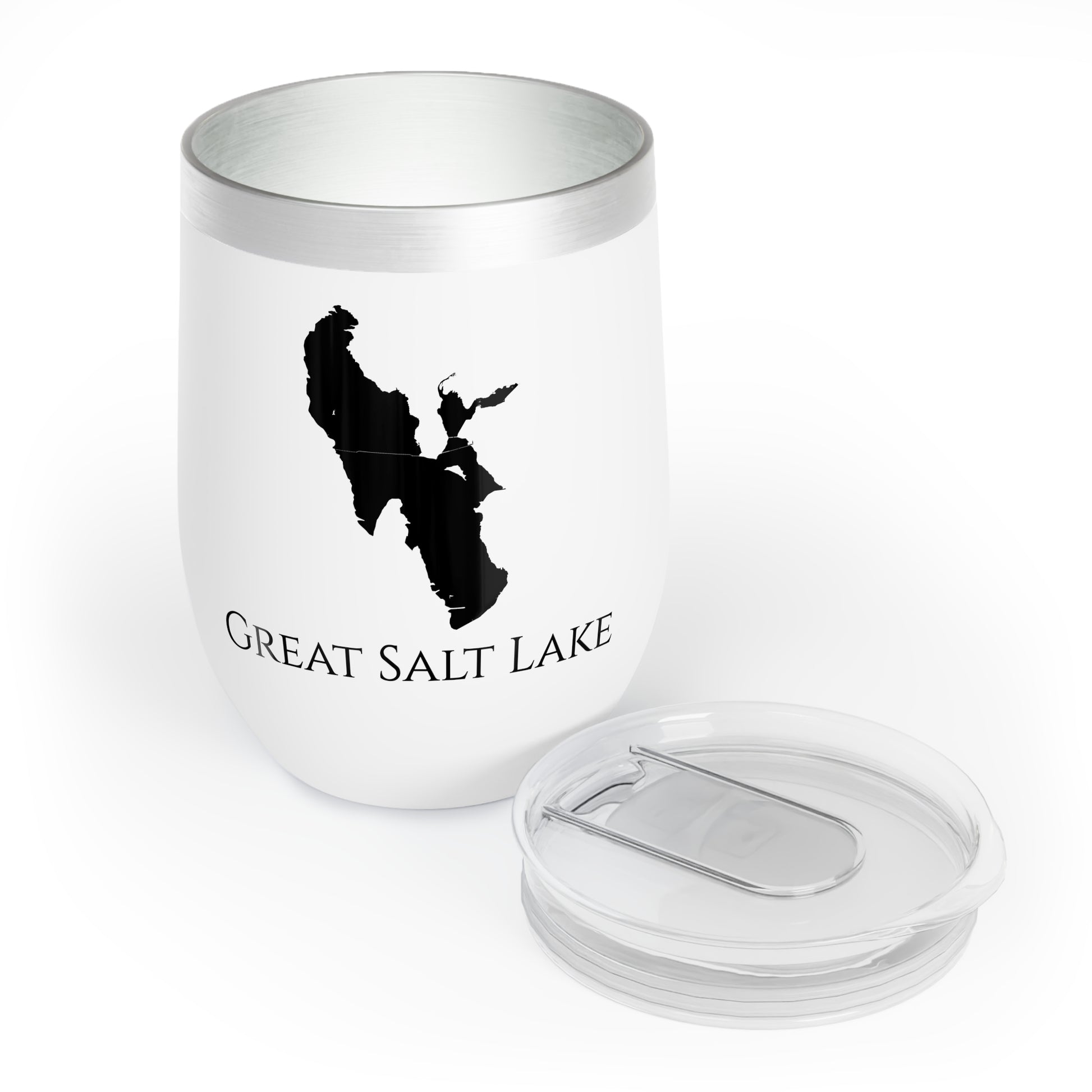 Great Salt Lake, NV Wine Tumbler Lid Off View