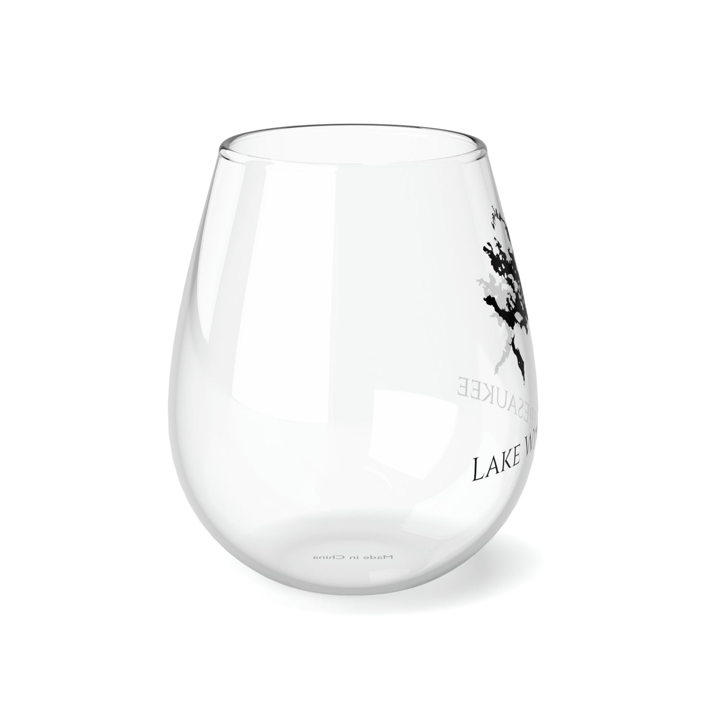 Lake Winnipesaukee, NH Stemless Wine Glass Right View