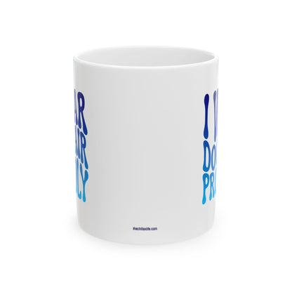 I WEAR DOG HAIR PROUDLY Coffee Mug – Funny Gift for Family and Coworkers, Blue Gradient, Ceramic, 11 oz