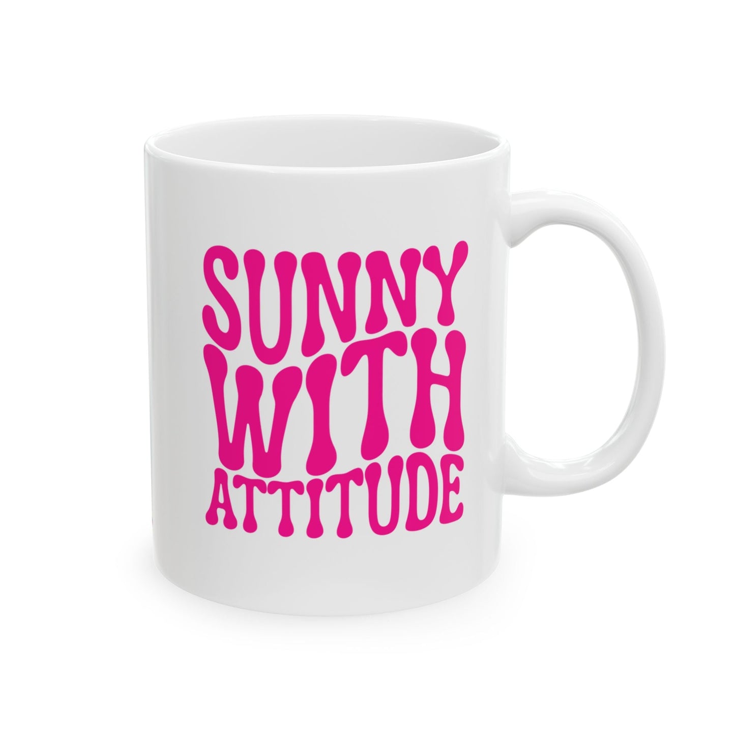 SUNNY WITH ATTITUDE Coffee Mug – Funny Gift for Family and Coworkers,  Ceramic, 11 oz