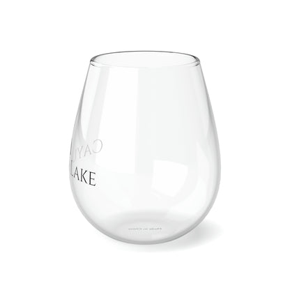 Cayuga Lake Stemless Wine Glass, New York 11.75oz Left  View