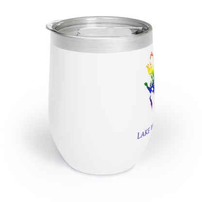 Lake Winnipesaukee, NH Wine Tumbler-Rainbow