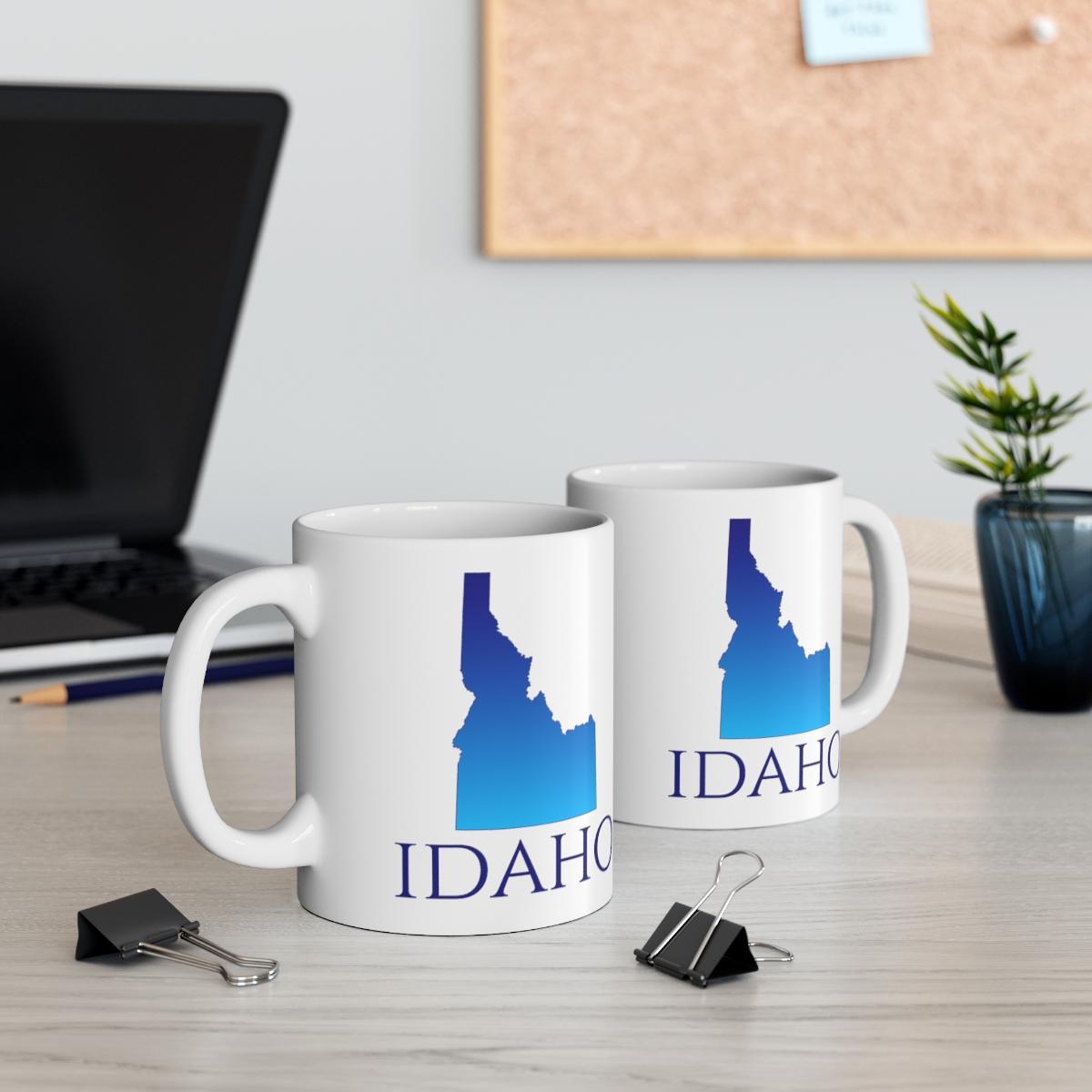 Idaho Ceramic Mug, Blue Gradient 11oz