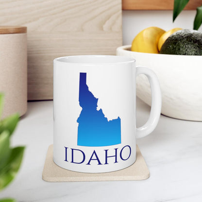 Idaho Ceramic Mug, Blue Gradient 11oz