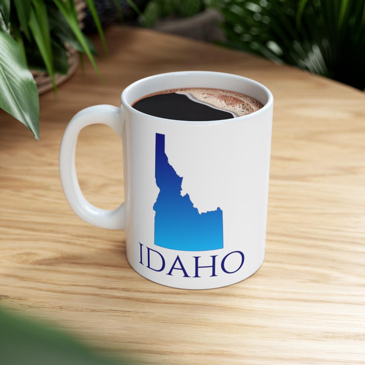 Idaho Ceramic Mug, Blue Gradient 11oz