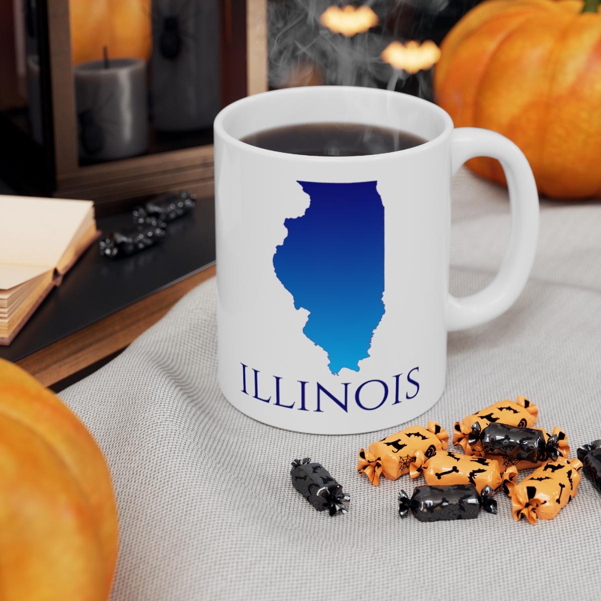 Illinois Ceramic Mug, Blue Gradient 11oz
