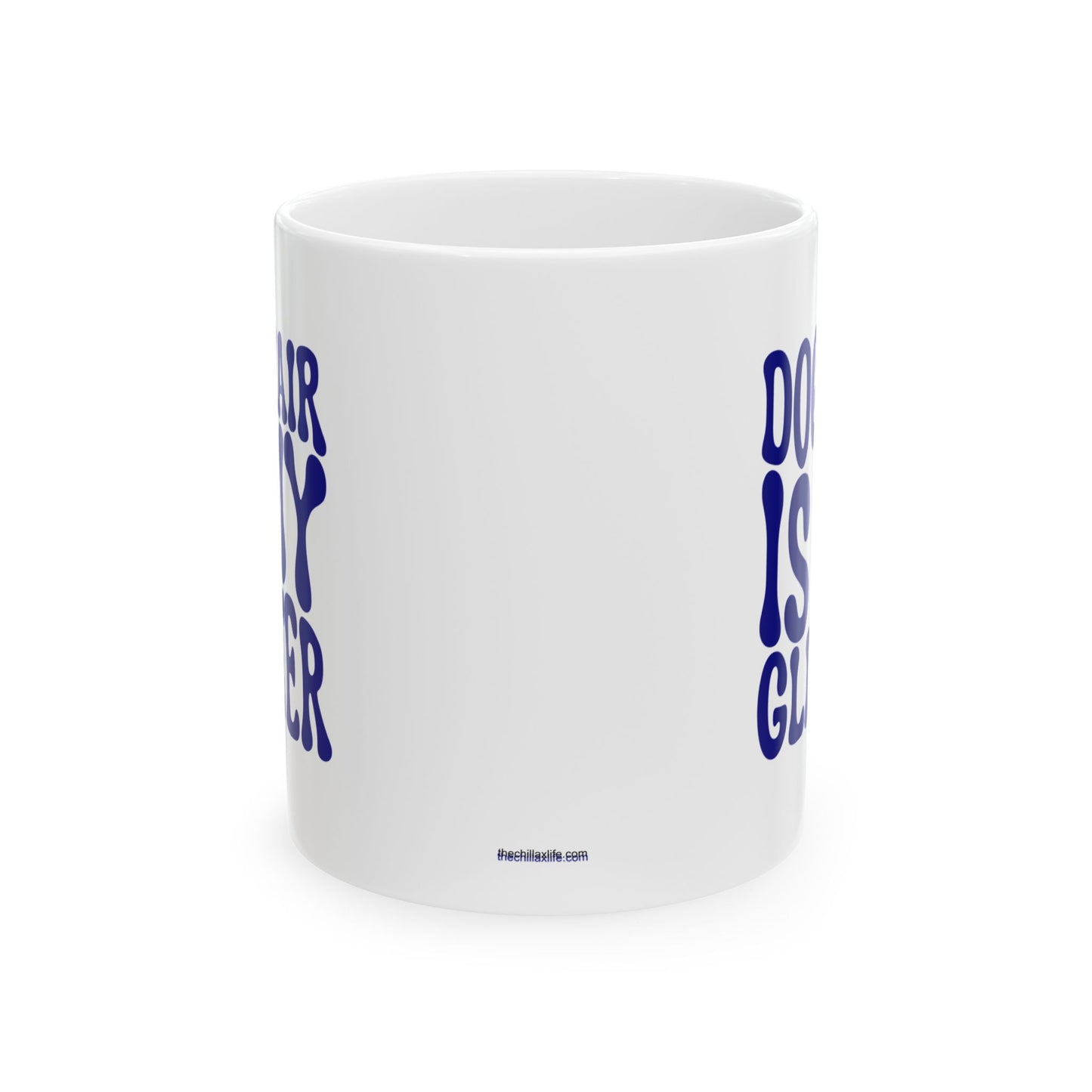 DOG HAIR IS MY GLITTER Coffee Mug – Funny Gift for Family and Coworkers, Navy, Ceramic, 11 oz