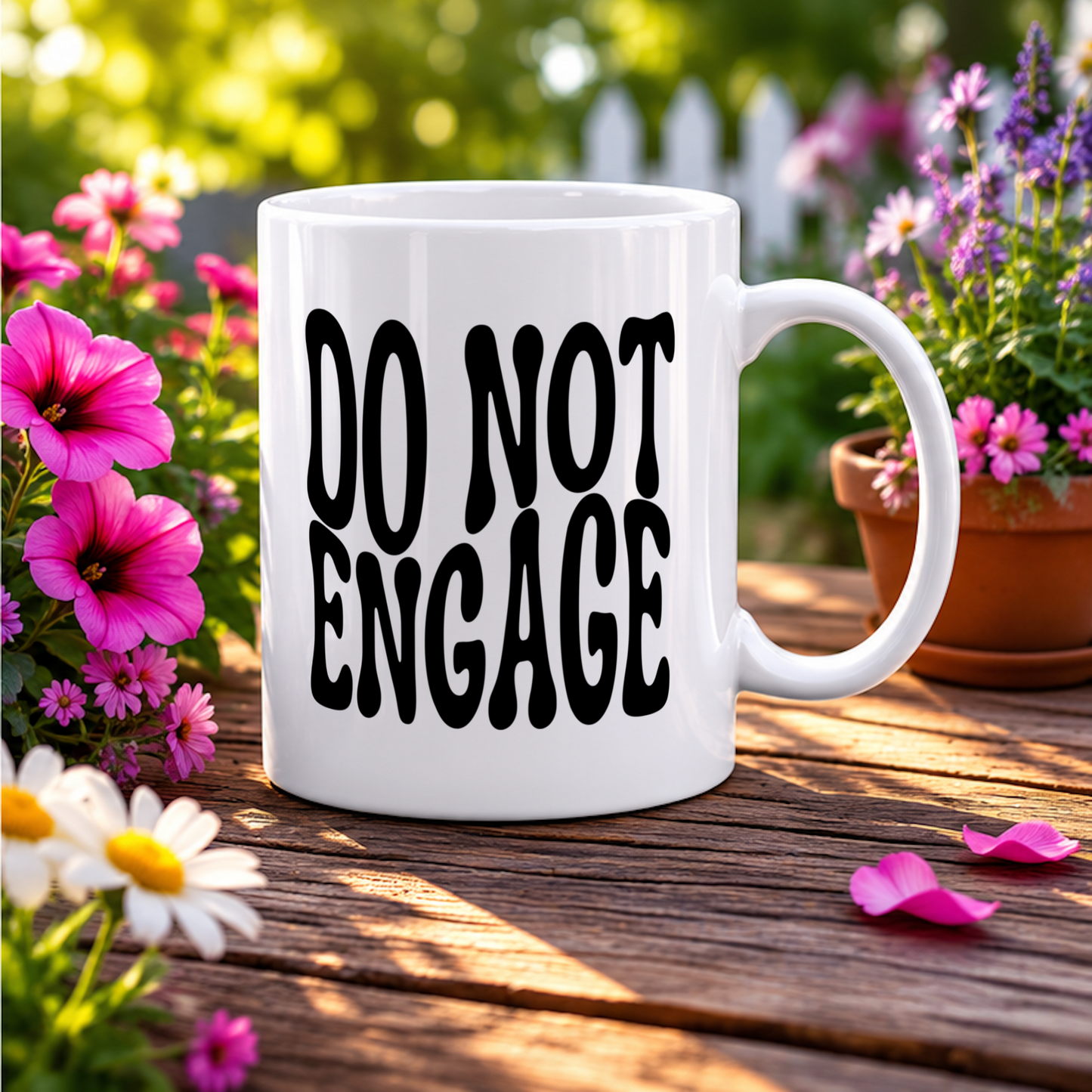 variant_image_id:71 DO NOT ENGAGE Coffee Mug - Funny Gift for Family and Coworkers, Ceramic, 11 oz Black image 5