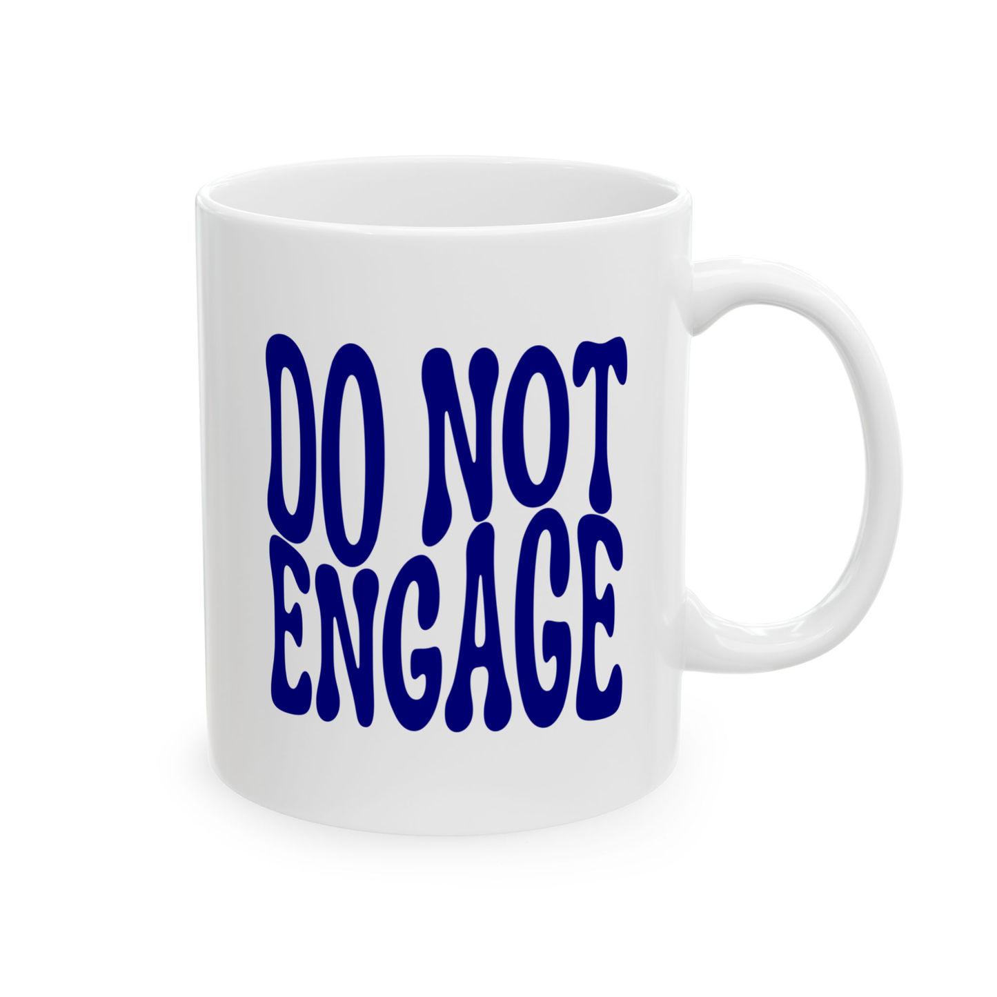 variant_image_id:77 DO NOT ENGAGE Coffee Mug - Funny Gift for Family and Coworkers, Ceramic, 11 oz Navy image 1
