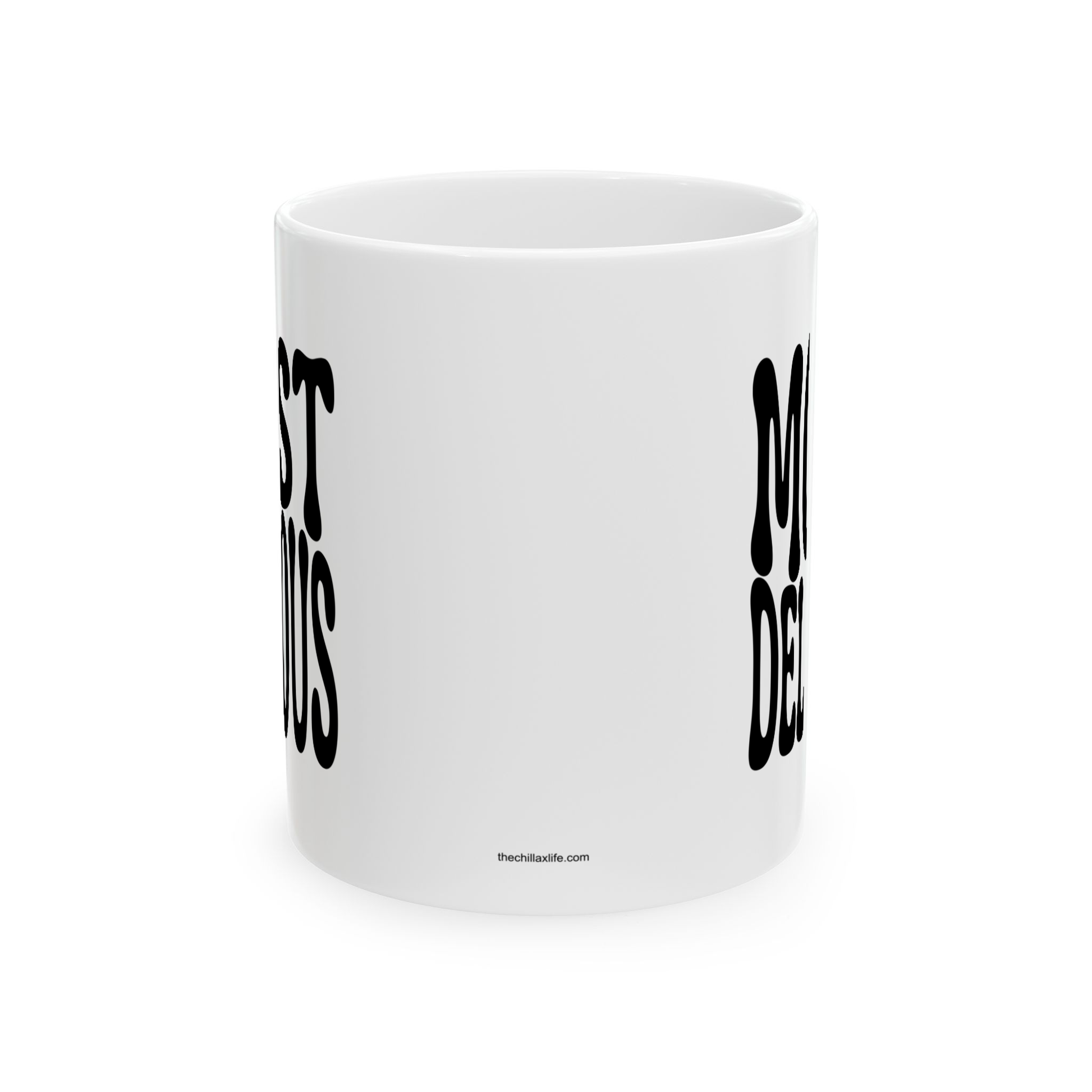variant_image_id:4 Moist Delicious White Ceramic Mug, 11 oz Black image 4