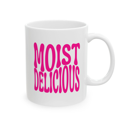 variant_image_id:21 Moist Delicious White Ceramic Mug, 11 oz Dark Pink image 1