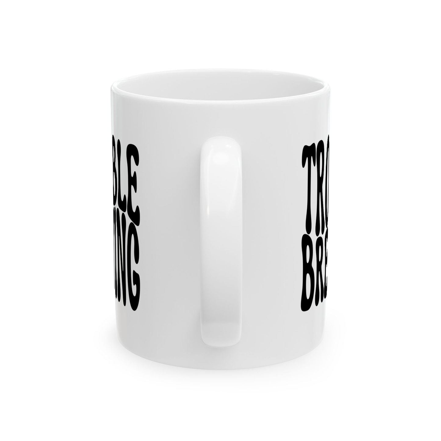 variant_image_id:128 TROUBLE BREWING Coffee Mug - Funny Gift for Family and Coworkers, Ceramic Black image 2