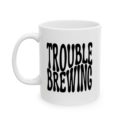 variant_image_id:129 TROUBLE BREWING Coffee Mug - Funny Gift for Family and Coworkers, Ceramic Black image 3