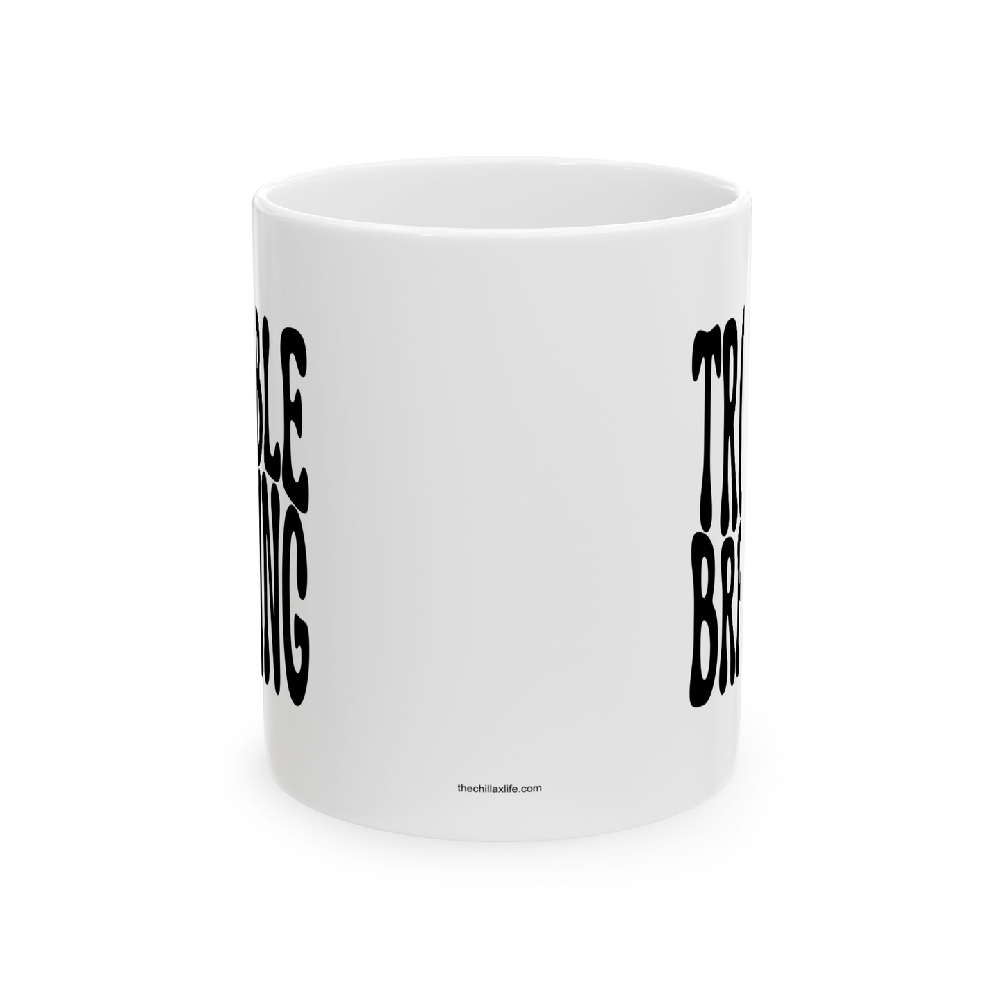variant_image_id:130 TROUBLE BREWING Coffee Mug - Funny Gift for Family and Coworkers, Ceramic Black image 4