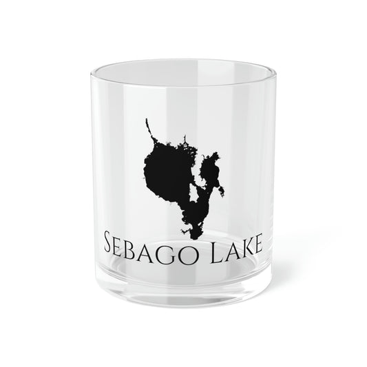 Sebago Lake Bar Glass, Maine lake gift - 10oz Front View