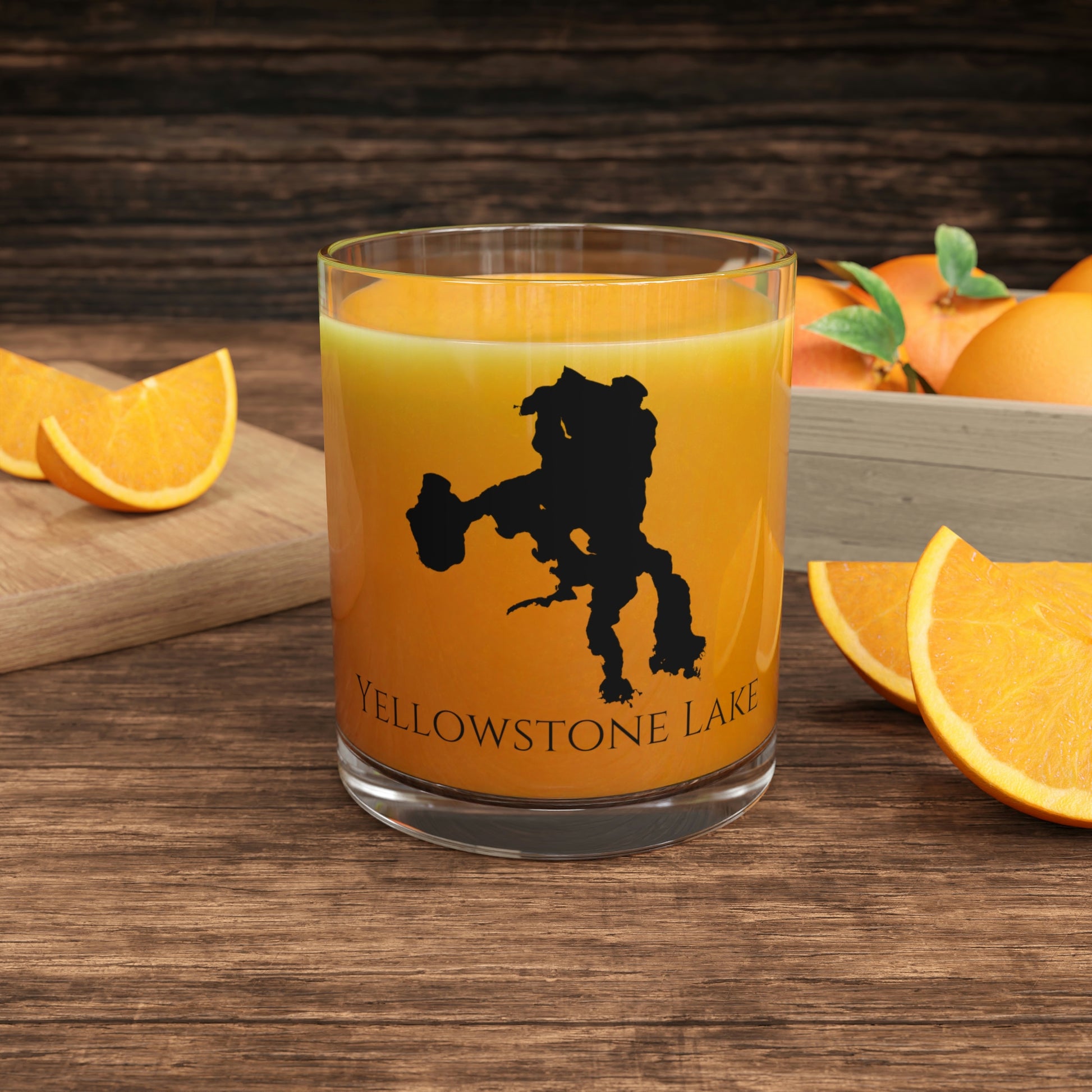 Yellowstone Lake Bar Glass, Montana lake gift - 10oz Orange Juice View