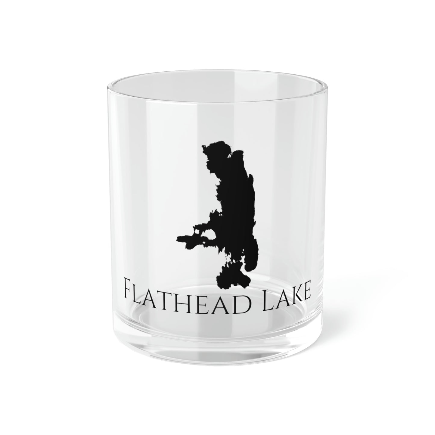 Flathead Lake Bar Glass, Montana lake gift - 10oz Front View